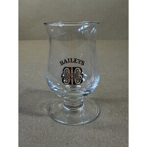 Bailey's Irish Cream Tulip Shaped Pedestal Snifter Shot Glass 3-1/4"T Gold Logo